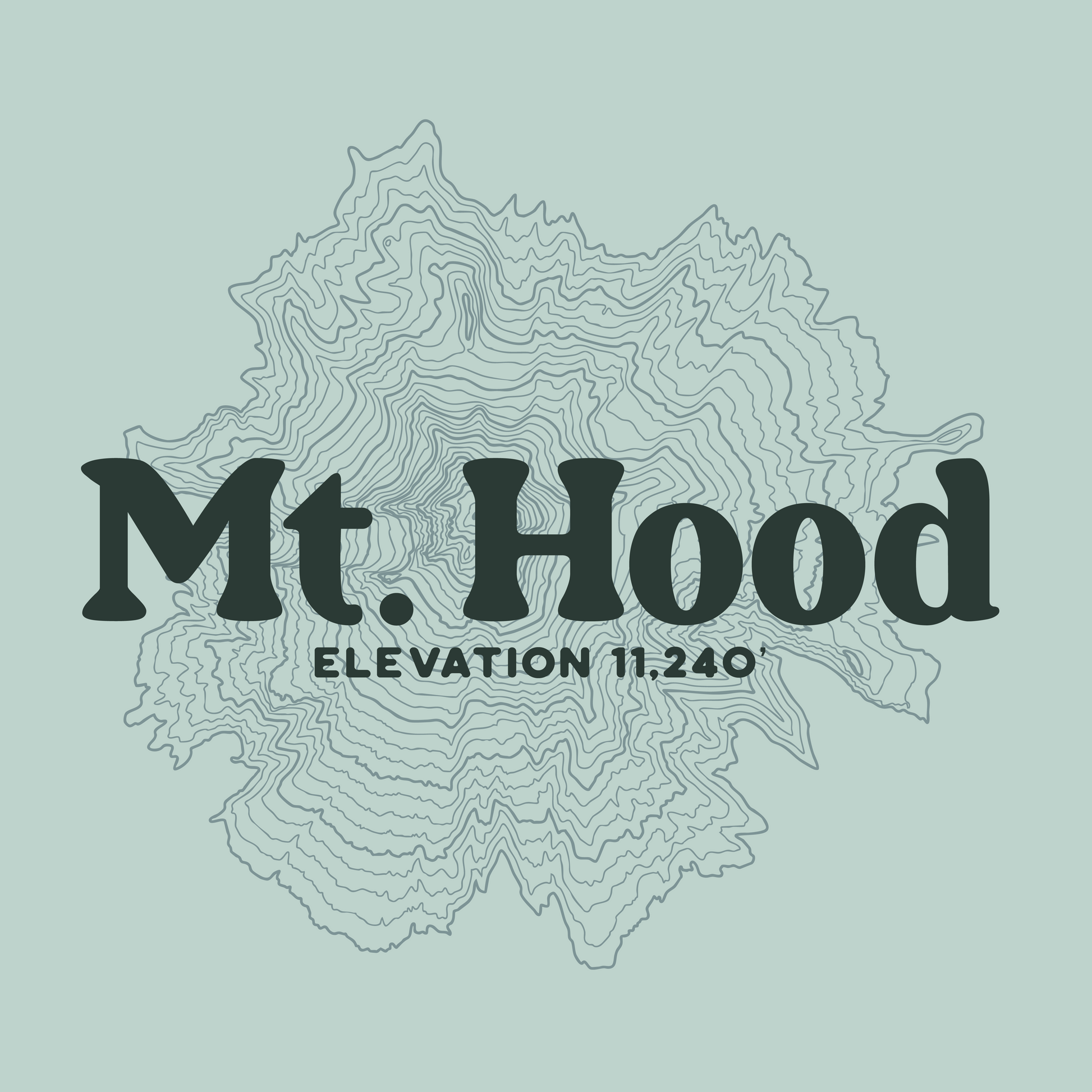 Mt. Hood Retro Topography - Crop Sweatshirt
