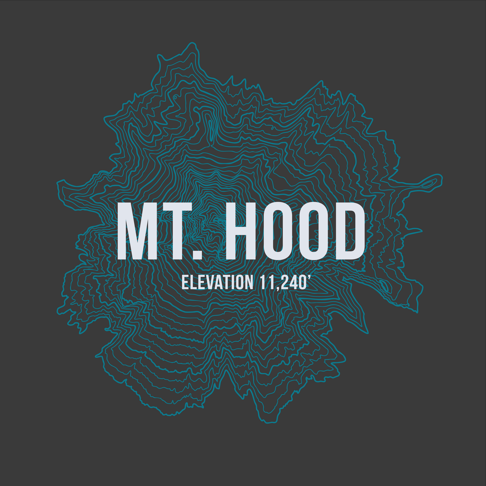 Mt. Hood Topography V-neck Tee