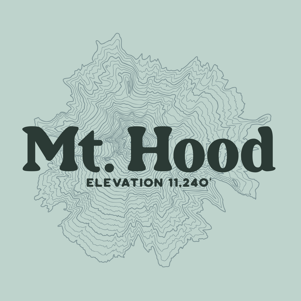 Mt. Hood Retro Topography - Crop Sweatshirt